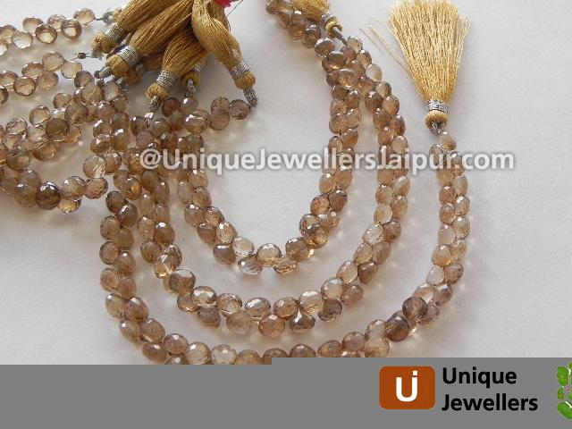 Coffee Quartz Faceted Onion Beads